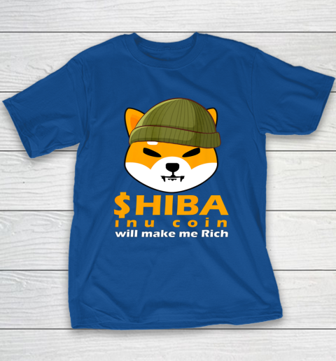 Shiba Will Make Me Rich Vintage Shiba Inu Coin Shiba Army Youth T-Shirt 7