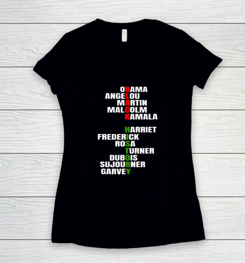 Obama Angelou Inspirational African Black History Month Women's V-Neck T-Shirt