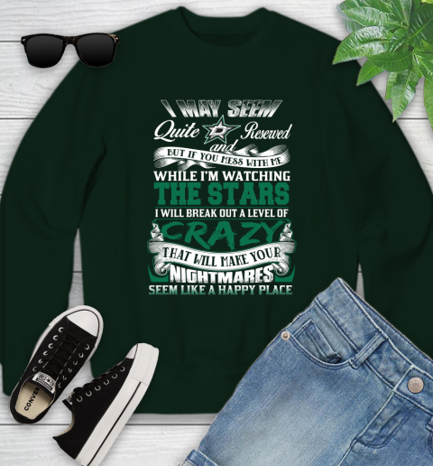 Dallas Stars NHL Hockey Don't Mess With Me While I'm Watching My Team Youth Sweatshirt 9