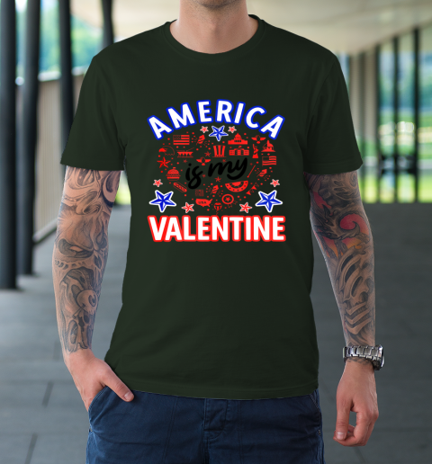 America is My Valentine Proud American Heart USA T-Shirt 11