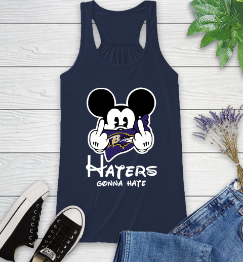 NFL Baltimore Ravens Haters Gonna Hate Mickey Mouse Disney Football T Shirt Racerback Tank 9
