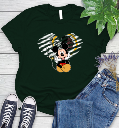 NFL Washington Redskins The Heart Mickey Mouse Disney Football T Shirt_000 Women's T-Shirt 6