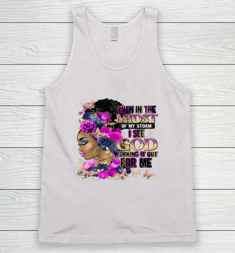 Black Girl In The Midst Of Storm Believe In God Christian Tank Top