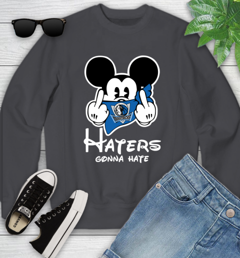 NBA Dallas Mavericks Haters Gonna Hate Mickey Mouse Disney Basketball T Shirt Youth Sweatshirt 5