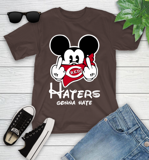 MLB Cincinnati Reds Haters Gonna Hate Mickey Mouse Disney Baseball T Shirt_000 Youth T-Shirt 7