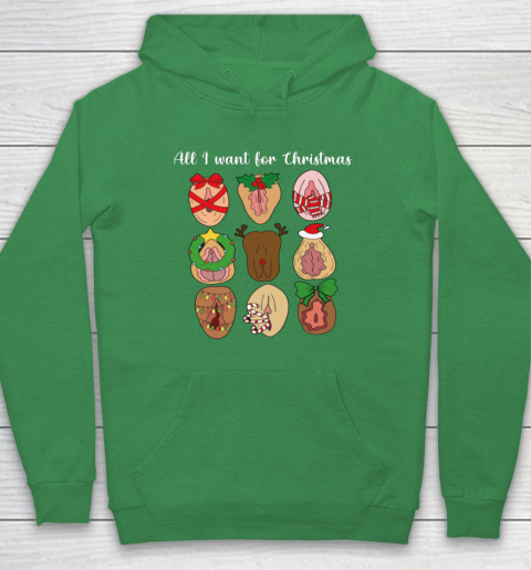 All I Want For Christmas Is Pussy Ugly Christmas Funny Naughty Santa Hoodie 5