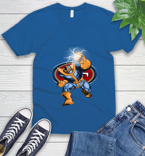 San Francisco 49ers NFL Football Thanos Avengers Infinity War Marvel V-Neck T-Shirt 5