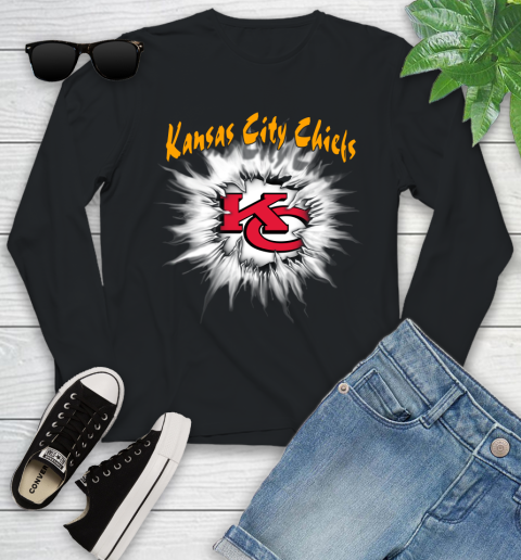 Kansas City Chiefs NFL Football Adoring Fan Rip Sports Youth Long Sleeve