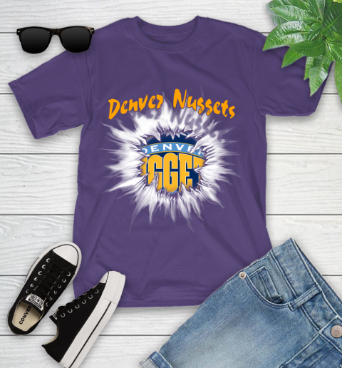 Denver Nuggets NBA Basketball Rip Sports Youth T-Shirt 4 Denver Nuggets NBA Basketball Rip Sports Youth T-Shirt - Image 4