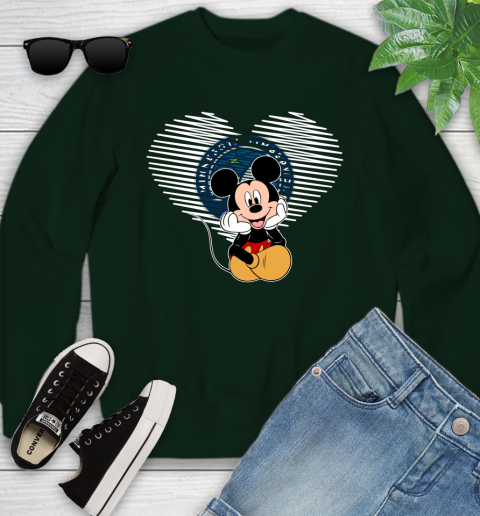 NBA Minnesota Timberwolves The Heart Mickey Mouse Disney Basketball Youth Sweatshirt 9