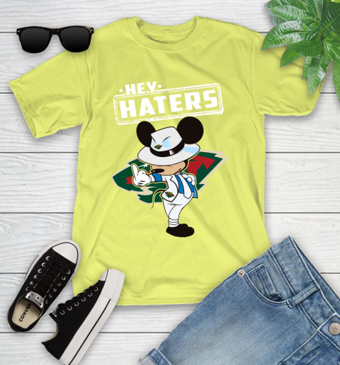 NHL Hey Haters Mickey Hockey Sports Minnesota Wild Youth T-Shirt 10