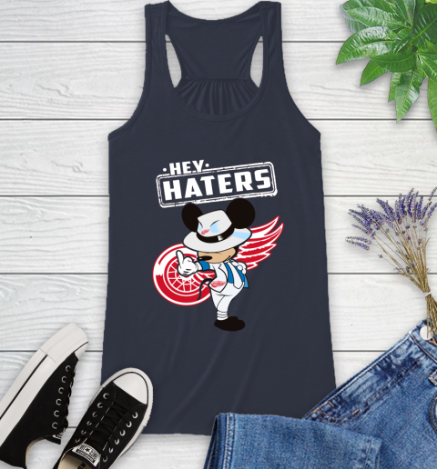 NHL Hey Haters Mickey Hockey Sports Detroit Red Wings Racerback Tank 10