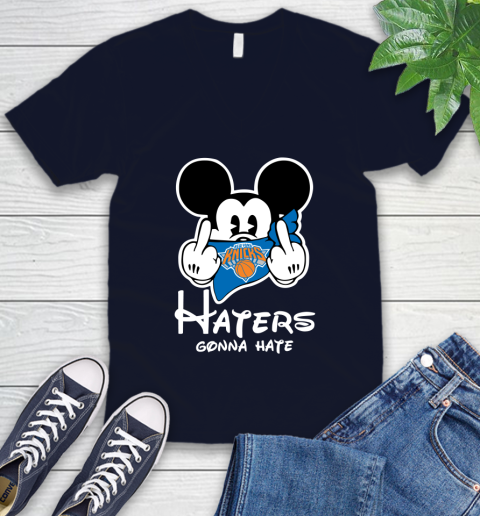 NBA New York Knicks Haters Gonna Hate Mickey Mouse Disney Basketball T Shirt V-Neck T-Shirt 2