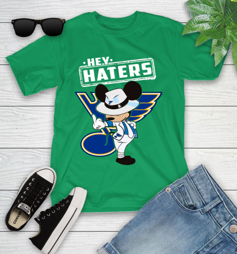 NHL Hey Haters Mickey Hockey Sports St.Louis Blues Youth T-Shirt 8