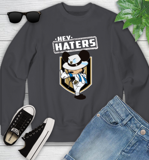 NHL Hey Haters Mickey Hockey Sports Vegas Golden Knights Youth Sweatshirt 5