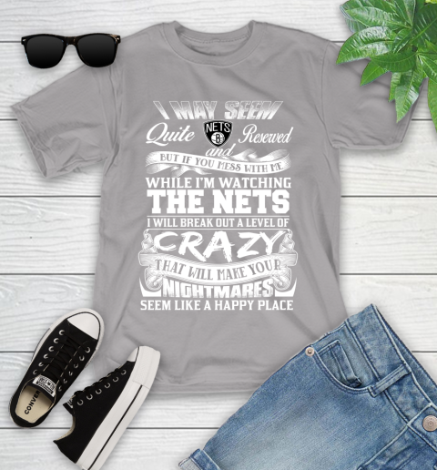 Brooklyn Nets NBA Basketball Don't Mess With Me While I'm Watching My Team Youth T-Shirt 4