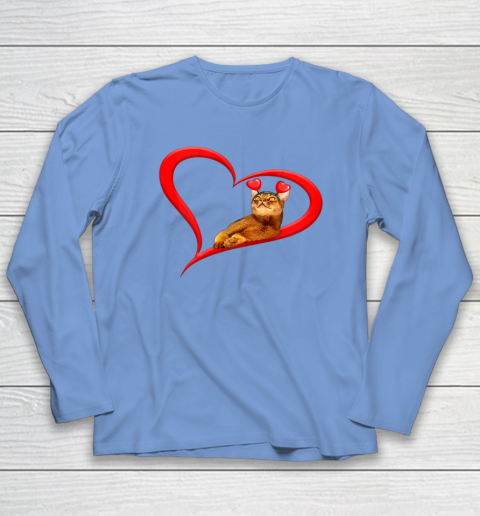 Funny Abyssinian Cat Valentine Pet Kitten Cat Lover Long Sleeve T-Shirt 15