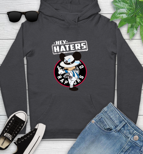 NBA Hey Haters Mickey Basketball Sports Toronto Raptors Youth Hoodie 8
