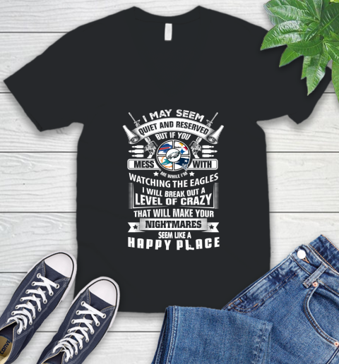 Philadelphia Eagles NFL Football Don't Mess With Me While I'm Watching My Team Sports V-Neck T-Shirt