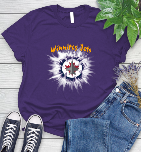 Winnipeg Jets NHL Hockey Adoring Fan Rip Sports Women's T-Shirt 4