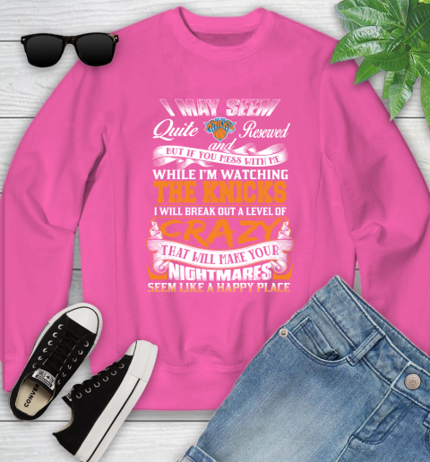 New York Knicks NBA Basketball Don't Mess With Me While I'm Watching My Team Youth Sweatshirt 6