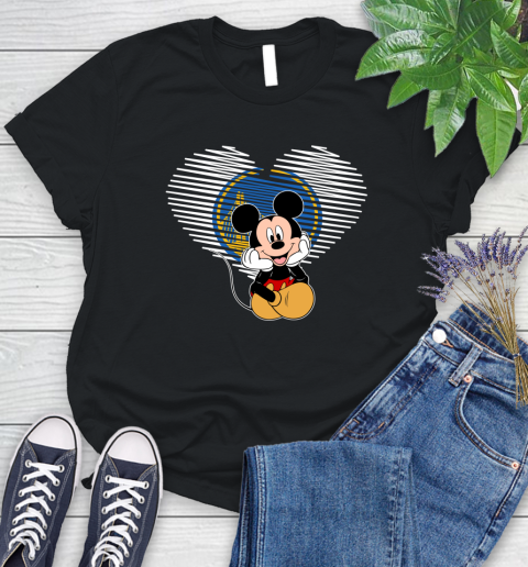 NBA Golden State Warriors The Heart Mickey Mouse Disney Basketball Women's T-Shirt