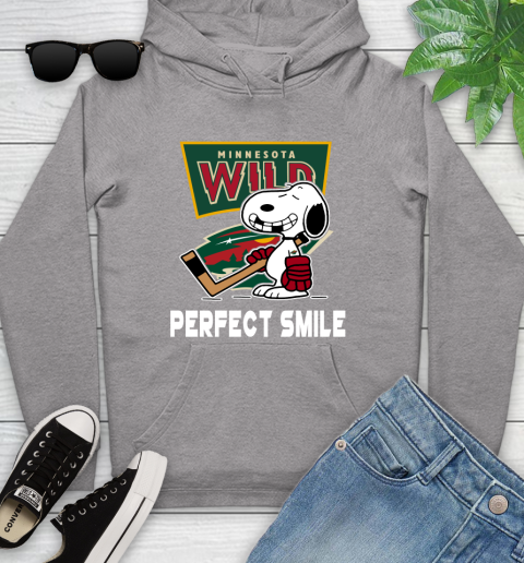 NHL Minnesota Wild Snoopy Perfect Smile The Peanuts Movie Hockey T Shirt Youth Hoodie 6