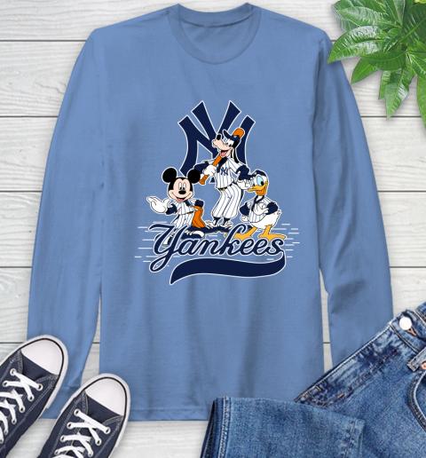 MLB New York Yankees Mickey Mouse Donald Duck Goofy Baseball T Shirt Long Sleeve T-Shirt 12