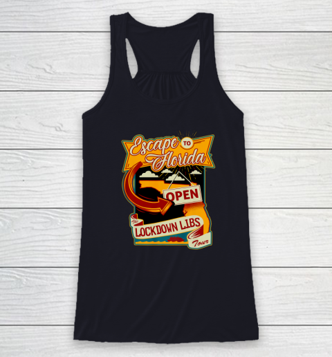 Escape To Florida Shirt Ron DeSantis (Print on front and back) Racerback Tank 19