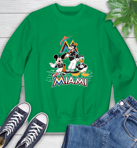 MLB Miami Marlins Mickey Mouse Donald Duck Goofy Baseball T Shirt Sweatshirt 7