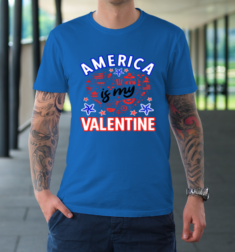 America is My Valentine Proud American Heart USA T-Shirt 7