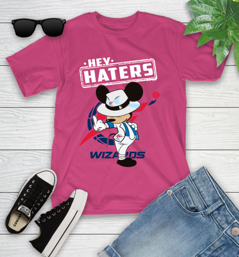 NBA Hey Haters Mickey Basketball Sports Washington Wizards Youth T-Shirt 11
