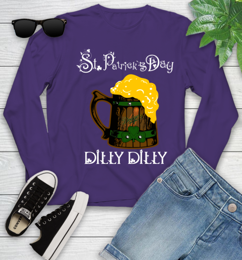 MLB Los Angeles Dodgers St Patrick's Day Dilly Dilly Beer Baseball Sports Youth Long Sleeve 4