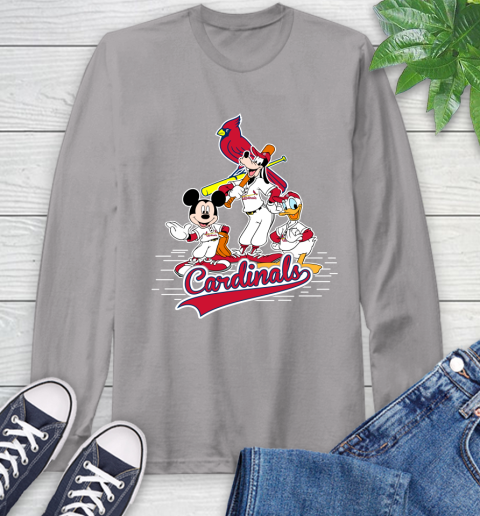 MLB St.Louis Cardinals Mickey Mouse Donald Duck Goofy Baseball T Shirt Long Sleeve T-Shirt 6
