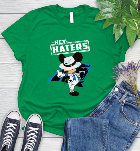NFL Hey Haters Mickey Football Sports Carolina Panthers Women's T-Shirt 9