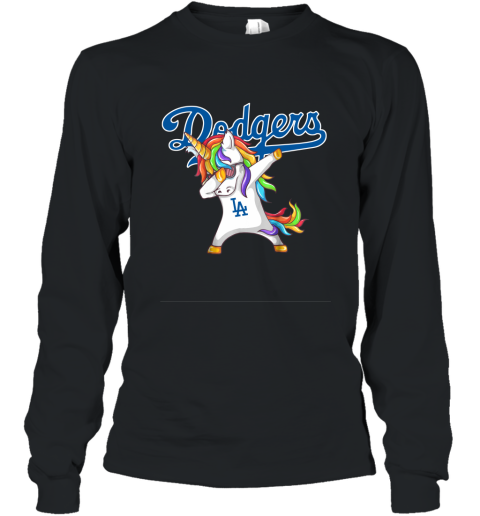 Los Angeles Dodgers Unicorn Dabbing Baseball Sports Shirts Long Sleeve