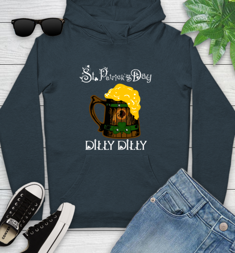 NFL Washington Redskins St Patrick's Day Dilly Dilly Beer Football Sports Youth Hoodie 10