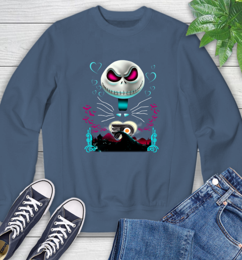 NHL Philadelphia Flyers Jack Skellington Sally The Nightmare Before Christmas Hockey Sweatshirt 8