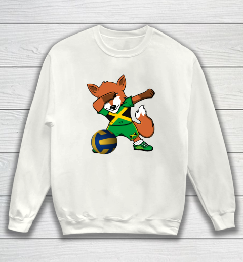 Dabbing Fox Jamaica Volleyball Fans Jersey Jamaican Sweatshirt 2