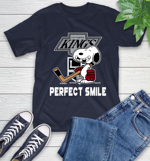 NHL Los Angeles Kings Snoopy Perfect Smile The Peanuts Movie Hockey T Shirt T-Shirt 3