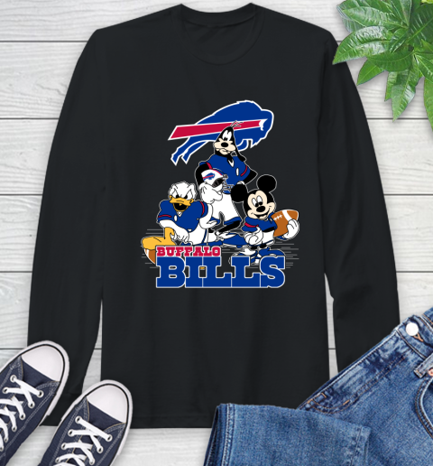 NFL Buffalo Bills Mickey Mouse Donald Duck Goofy Football Shirt Long Sleeve T-Shirt