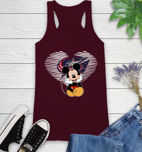 NHL Columbus Blue Jackets Carolina Hurricanes The Heart Mickey Mouse Disney Hockey Racerback Tank 2