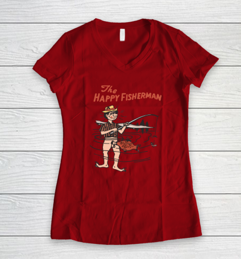 The Happy Fisherman Women's V-Neck T-Shirt 5