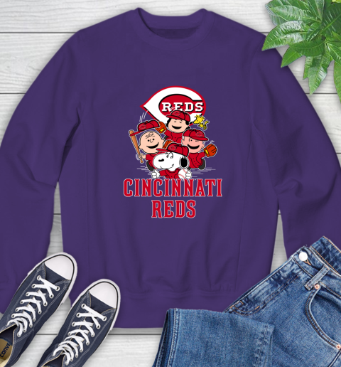MLB Cincinnati Reds Snoopy Charlie Brown Woodstock The Peanuts Movie Baseball T Shirt_000 Sweatshirt 4