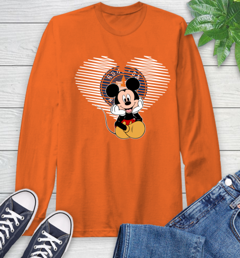MLB Houston Astros The Heart Mickey Mouse Disney Baseball T Shirt_000 Long Sleeve T-Shirt 4