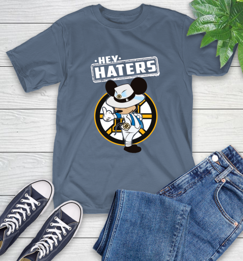 NHL Hey Haters Mickey Hockey Sports Boston Bruins T-Shirt 8