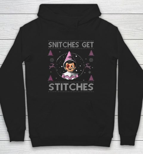Snitches Get Stitches Shirt Funny Christmas Xmas Pajamas Ugly Hoodie