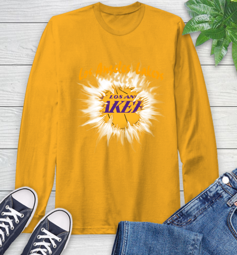 Los Angeles Lakers NBA Basketball Rip Sports Long Sleeve T-Shirt 2