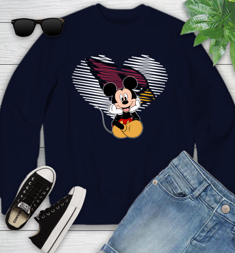 NFL Arizona Cardinals The Heart Mickey Mouse Disney Football T Shirt_000 Youth Sweatshirt 2