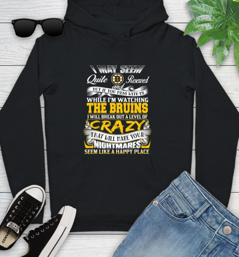 Boston Bruins NHL Hockey Don't Mess With Me While I'm Watching My Team Youth Hoodie